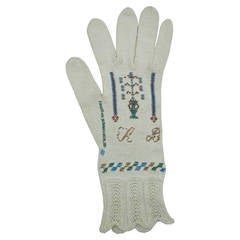 Unusual Knitted and Beaded Woman's Glove