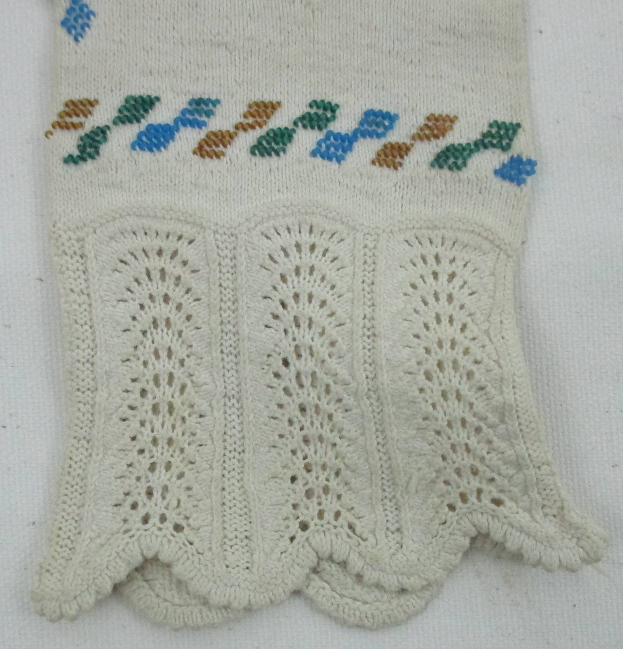 Mid-19th Century Unusual Knitted and Beaded Woman's Glove For Sale