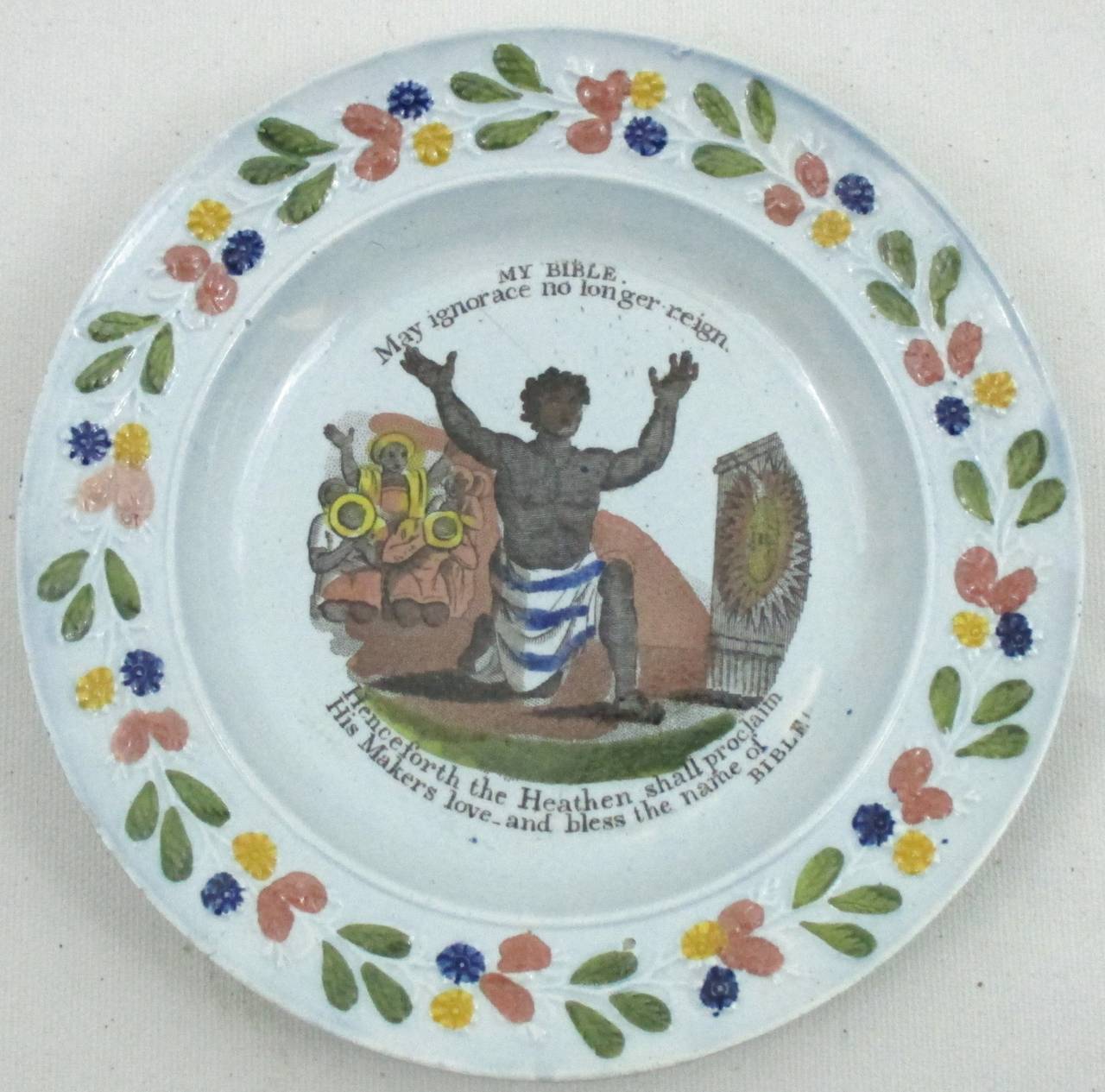 European Anti-Slavery Pearlware Child's Plate