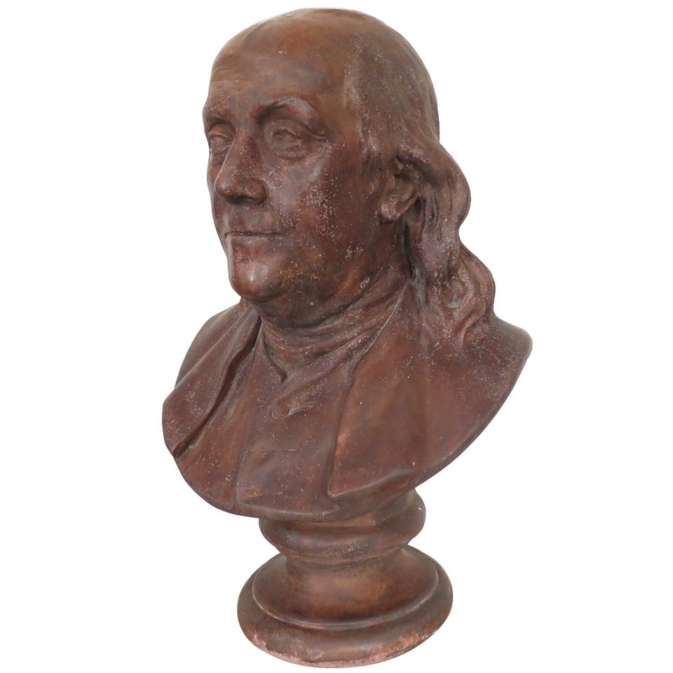 Terracotta Benjamin Franklin, after Houdon For Sale