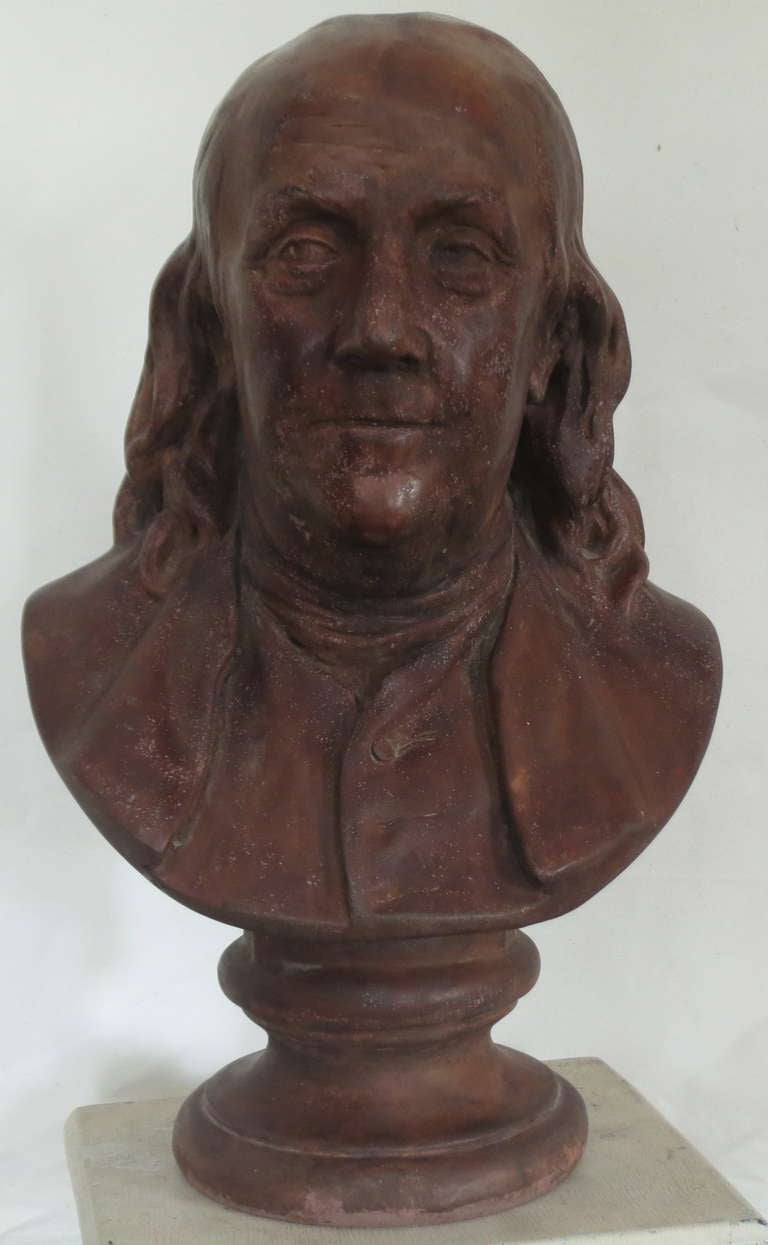 Unknown Terracotta Benjamin Franklin, after Houdon For Sale