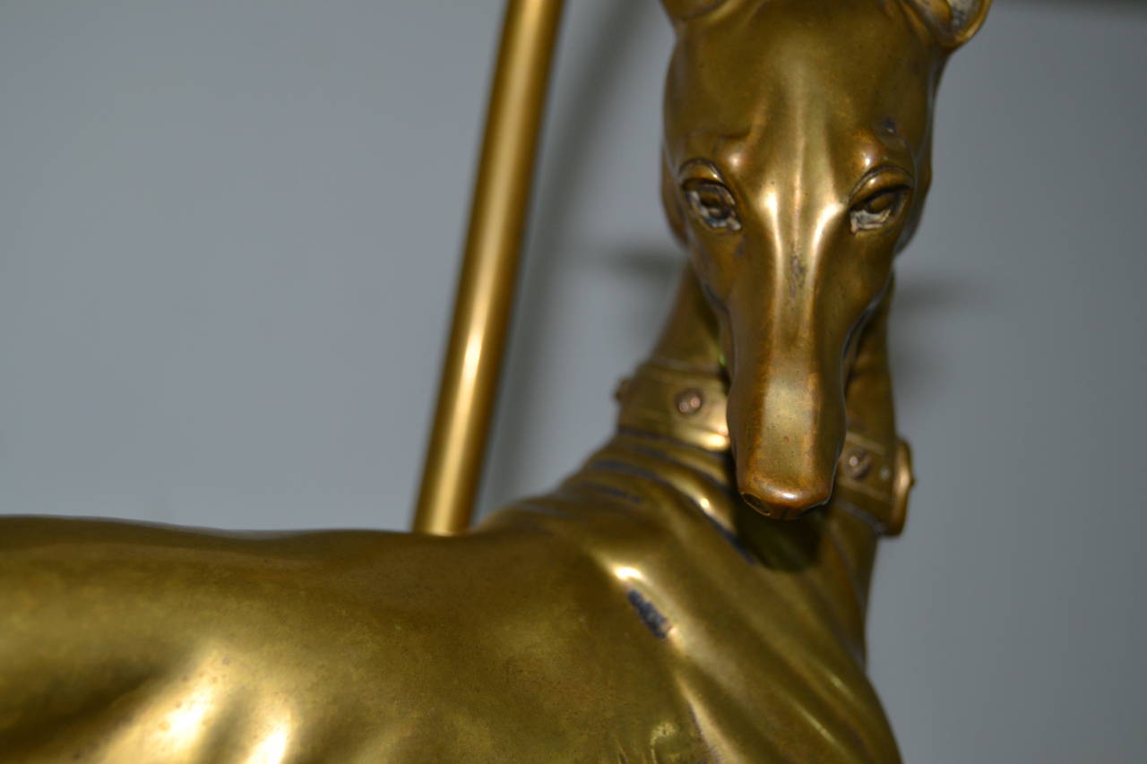 Brass Italian Greyhound Lamp For Sale at 1stDibs
