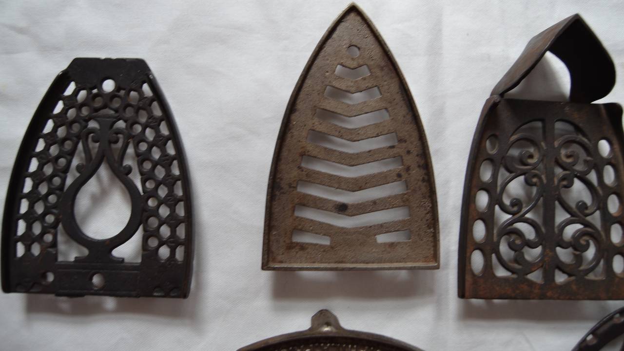19th Century Ten Sad Iron Trivets For Sale