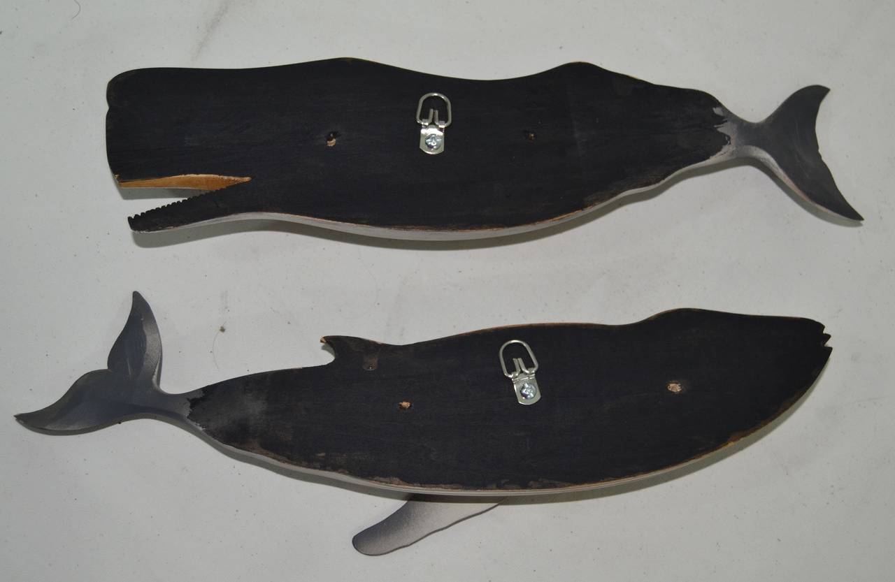 Pair of Carved Whales For Sale 1