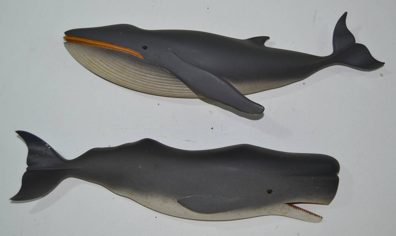 Pair of Carved Whales For Sale 3