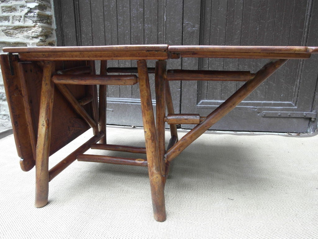 American Old Hickory drop leaf dining table