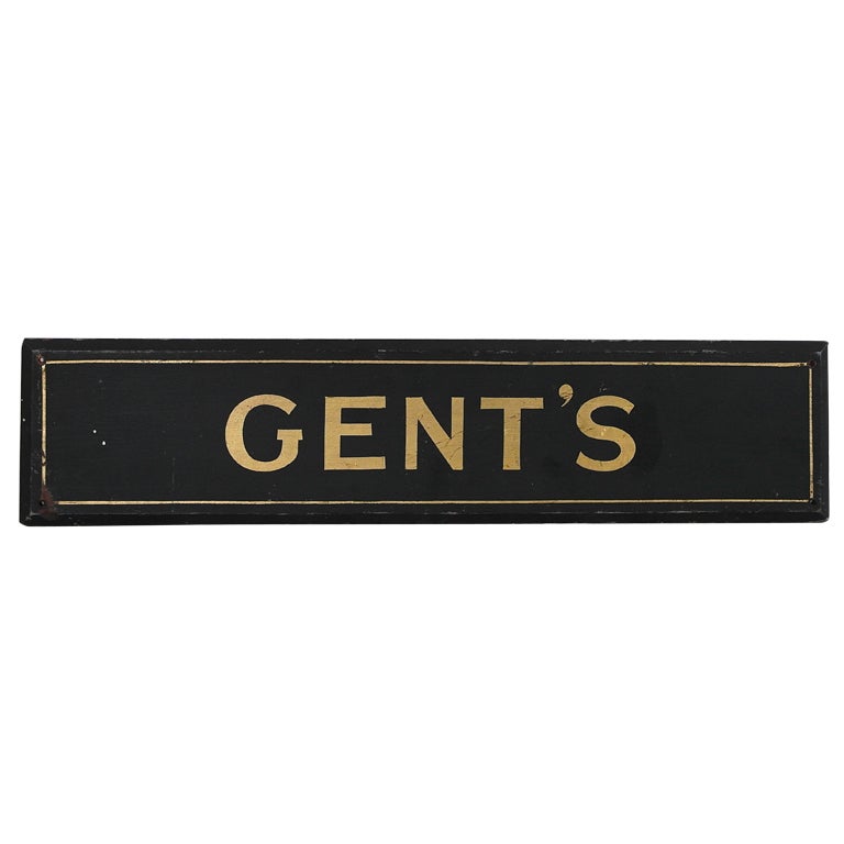 Gilt Wood Gent's Sign at 1stdibs