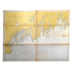 Vintage Coastal Chart of Maine