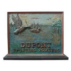 Antique Cast Iron Sign DuPont Gun Powder