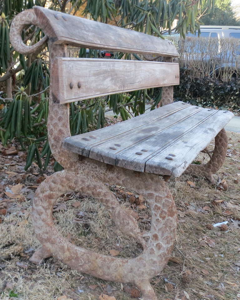 American Cast Iron Serpent Bench