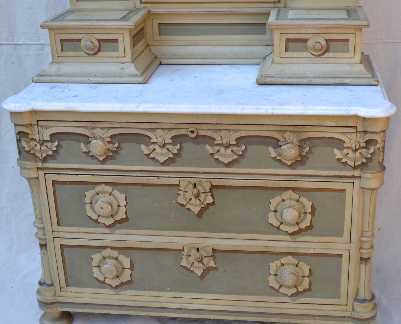 Mid-19th Century 19th C Boston Painted Chest of Drawers For Sale