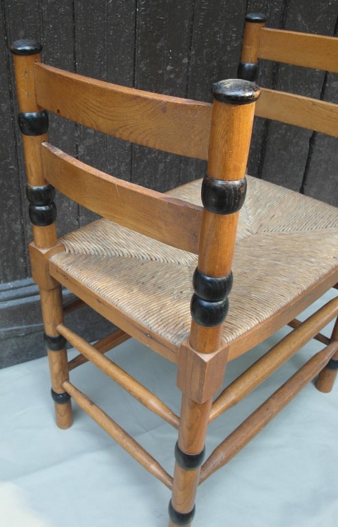Small Rush Seat Bench