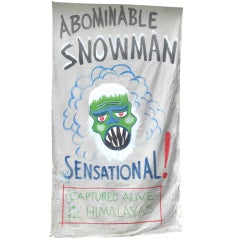 Vintage Carnival Side-Show Banner Abominable Snowman