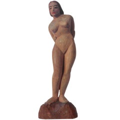 Polychrome Carving of a Woman