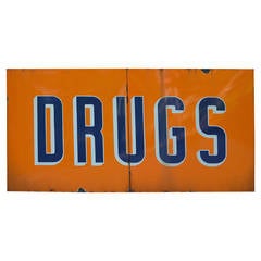 Enamel Drugs Sign