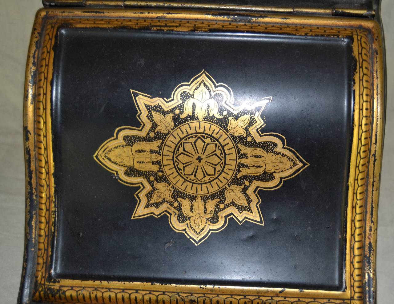 19th Century Gilt Decorated Coal Hod For Sale