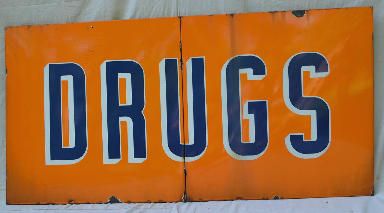 Enamel Drugs Sign For Sale 3