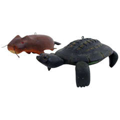 Beaver and Turtle Fish Decoys