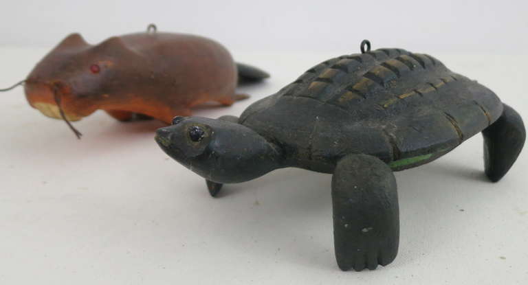 Beaver and Turtle Fish Decoys