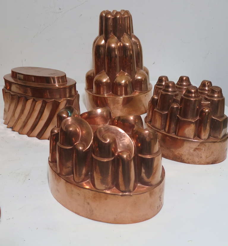 British 19th C. Copper Jelly Mold Collection