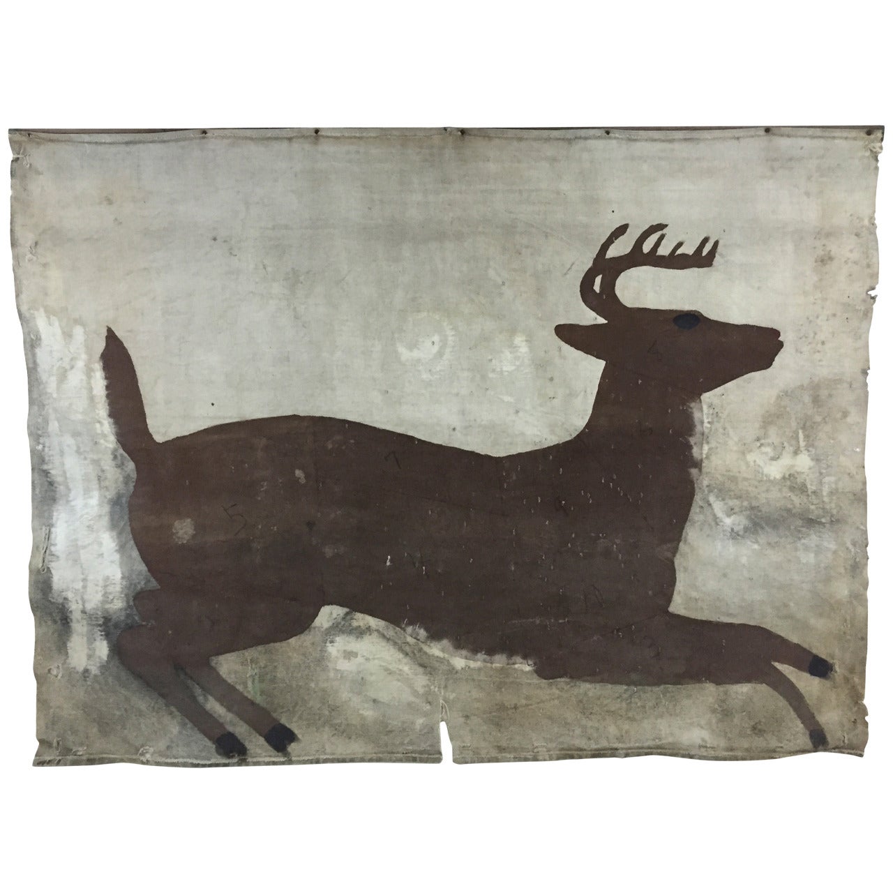 Folk Art Archery Target of a Leaping Buck