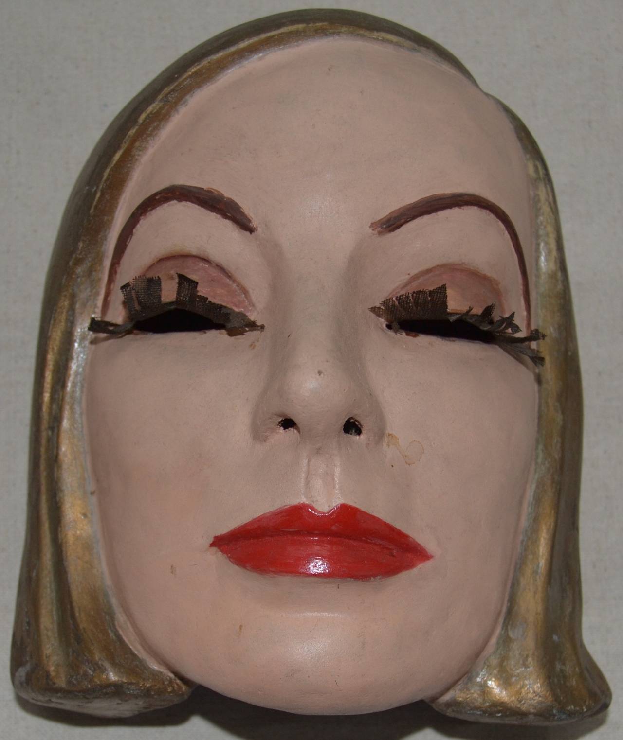 Mid-20th Century Greta Garbo Mask by Violet Clark, 1930s For Sale