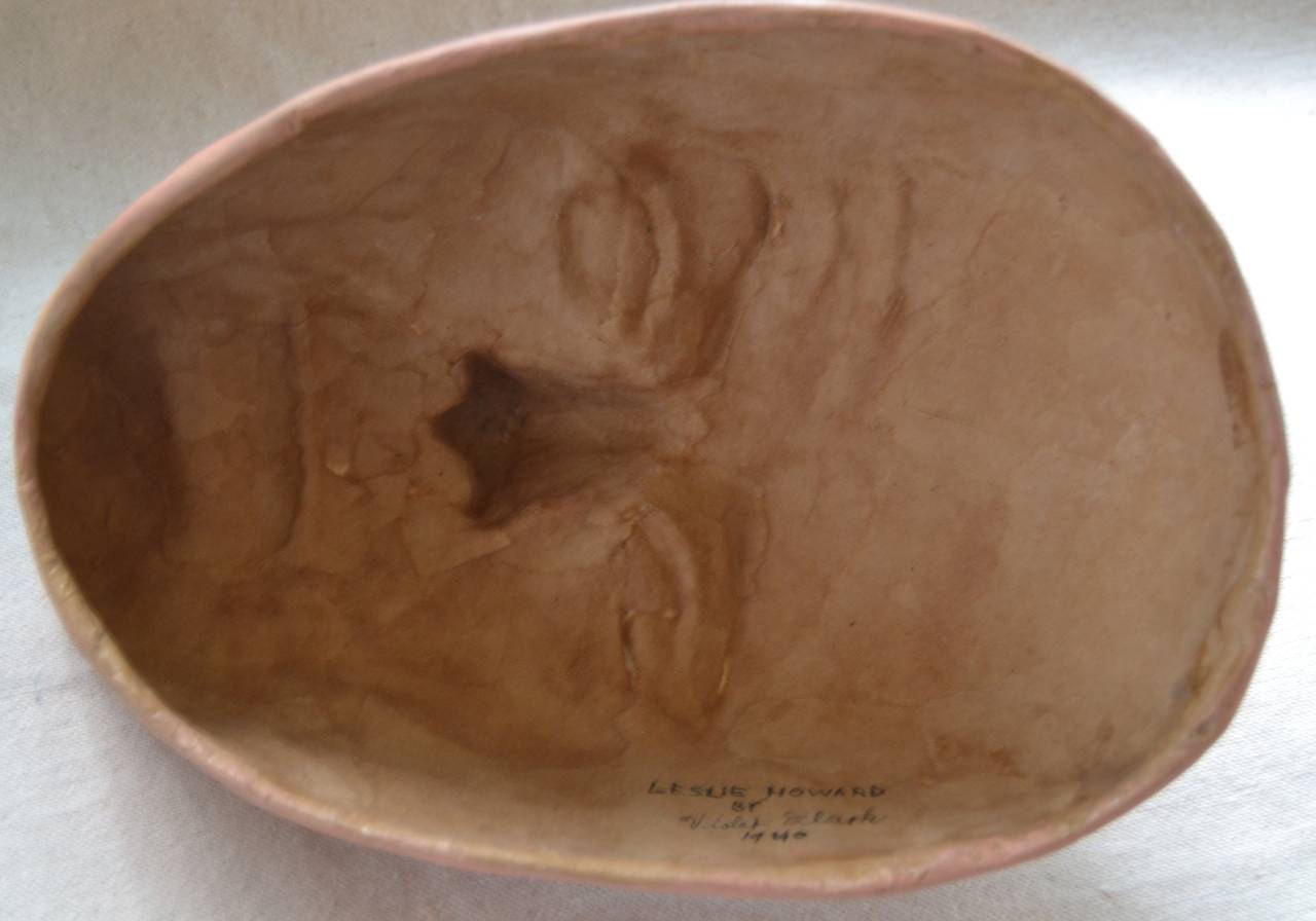 Leslie Howard Mask by Violet Clark, 1940 In Excellent Condition For Sale In North Egremont, MA