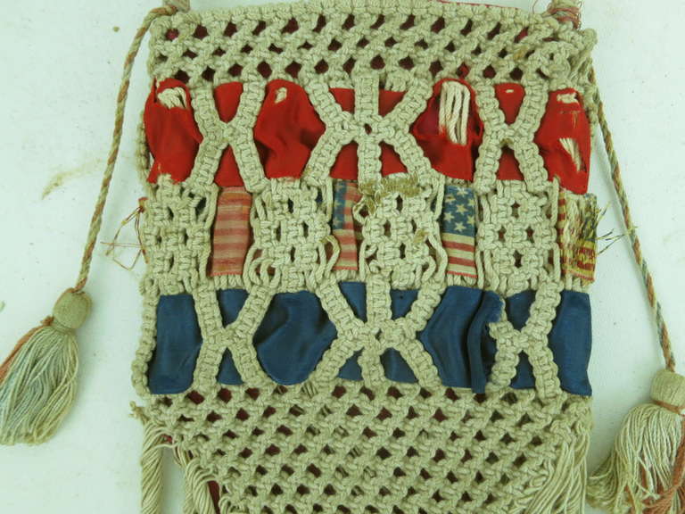 19th Century 19th c. Patriotic Sailor Macrame