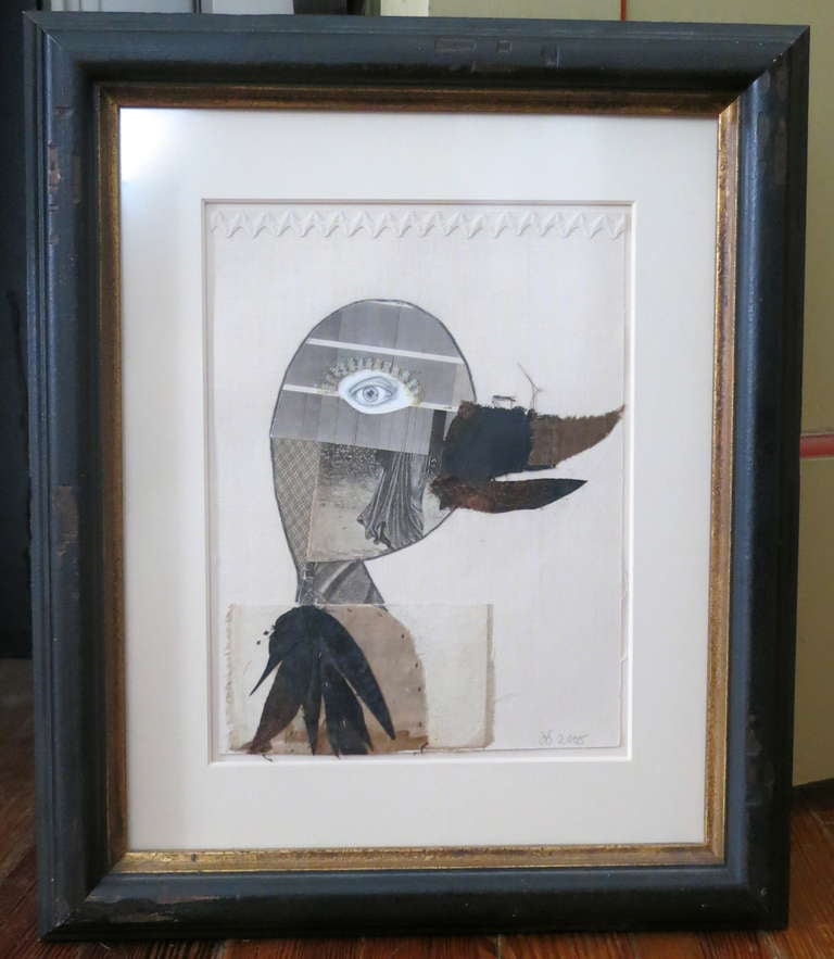 Collage by California artist Deborah Barrett. Signed or dated 2005.