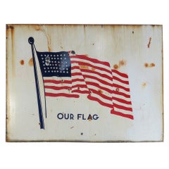 Vintage Enamel Sign "Our Flag"