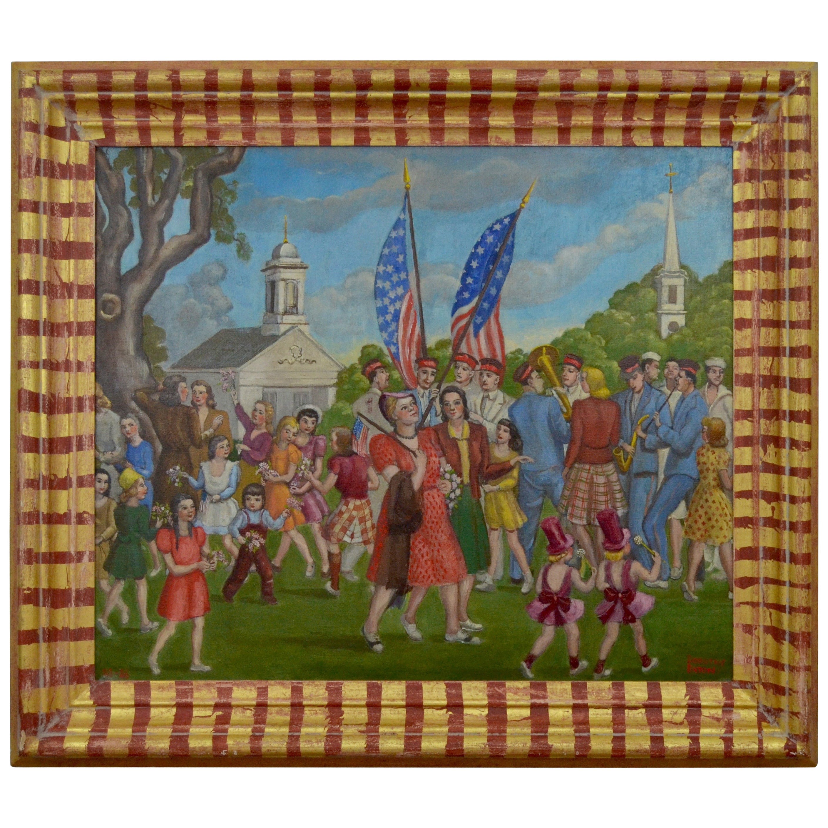 Patriotic Painting by Dorothy Eaton, 1943-1946 For Sale