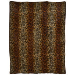Antique Tiger Pattern 19th Century Sleigh Blanket