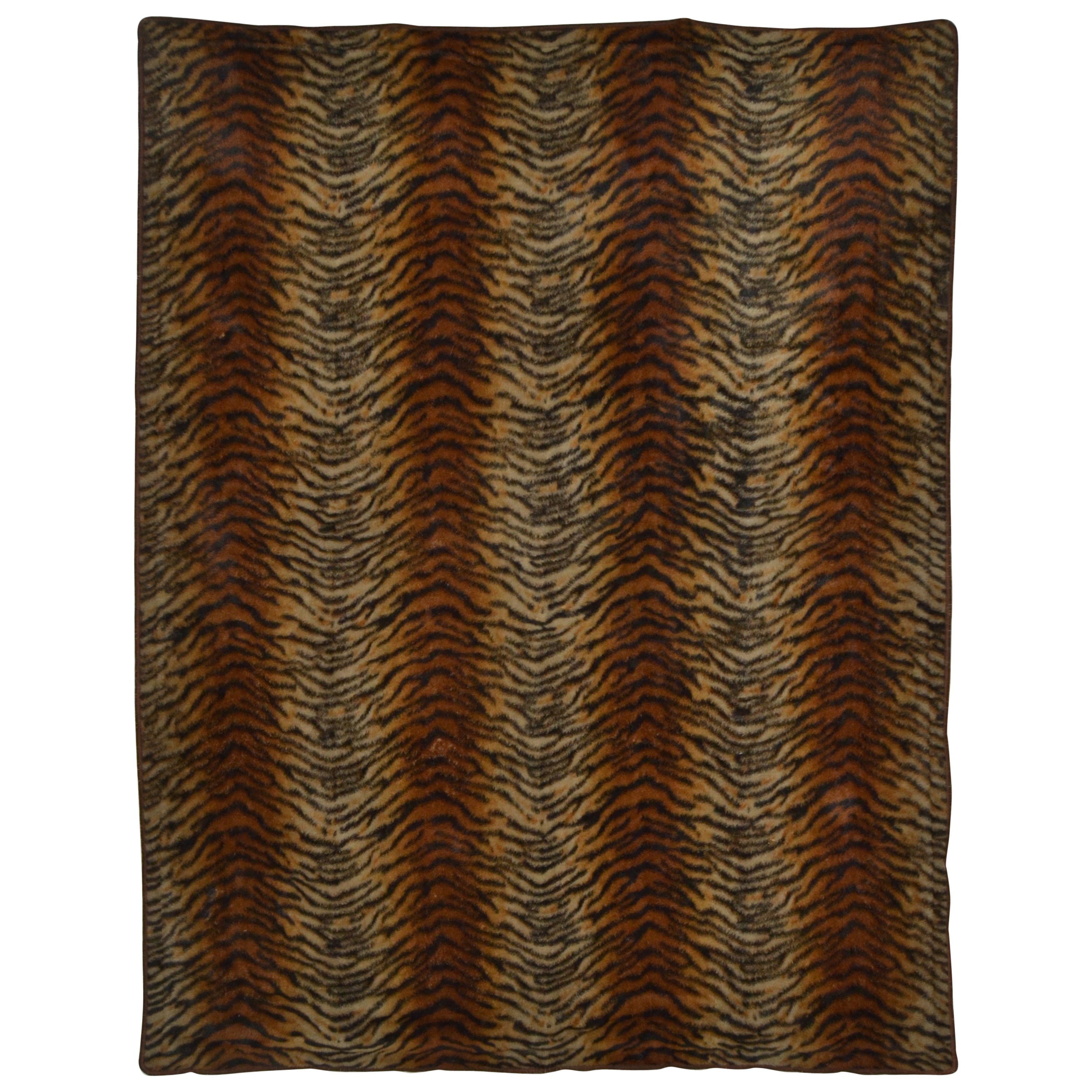 Tiger Pattern 19th Century Sleigh Blanket For Sale