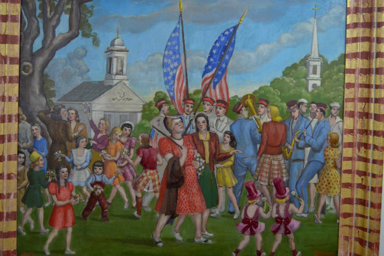 Patriotic Painting by Dorothy Eaton, 1943-1946 For Sale 3