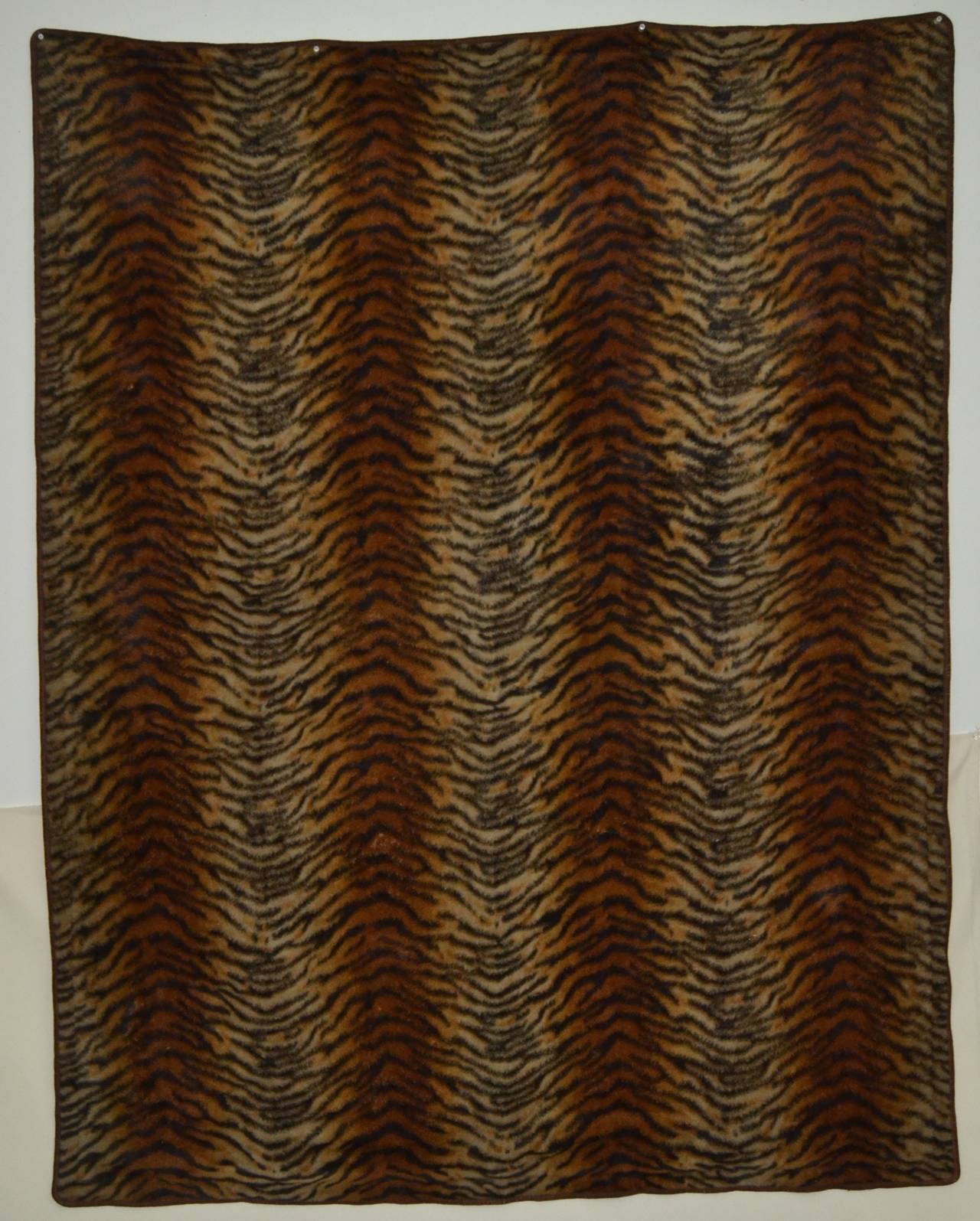 Tiger Pattern 19th Century Sleigh Blanket For Sale 2
