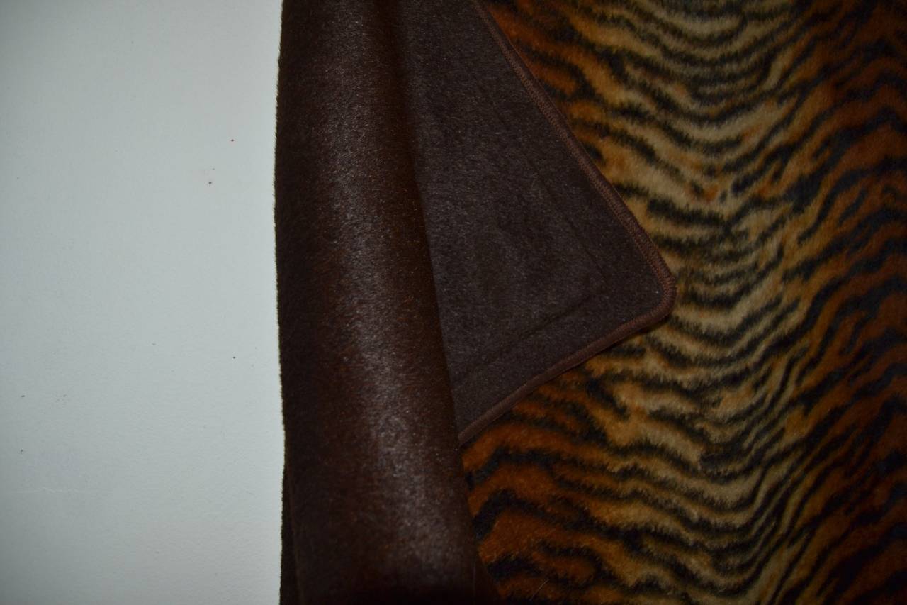 Tiger Pattern 19th Century Sleigh Blanket For Sale 1