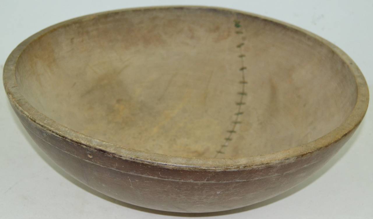 19th Century Repaired Wooden Bowl