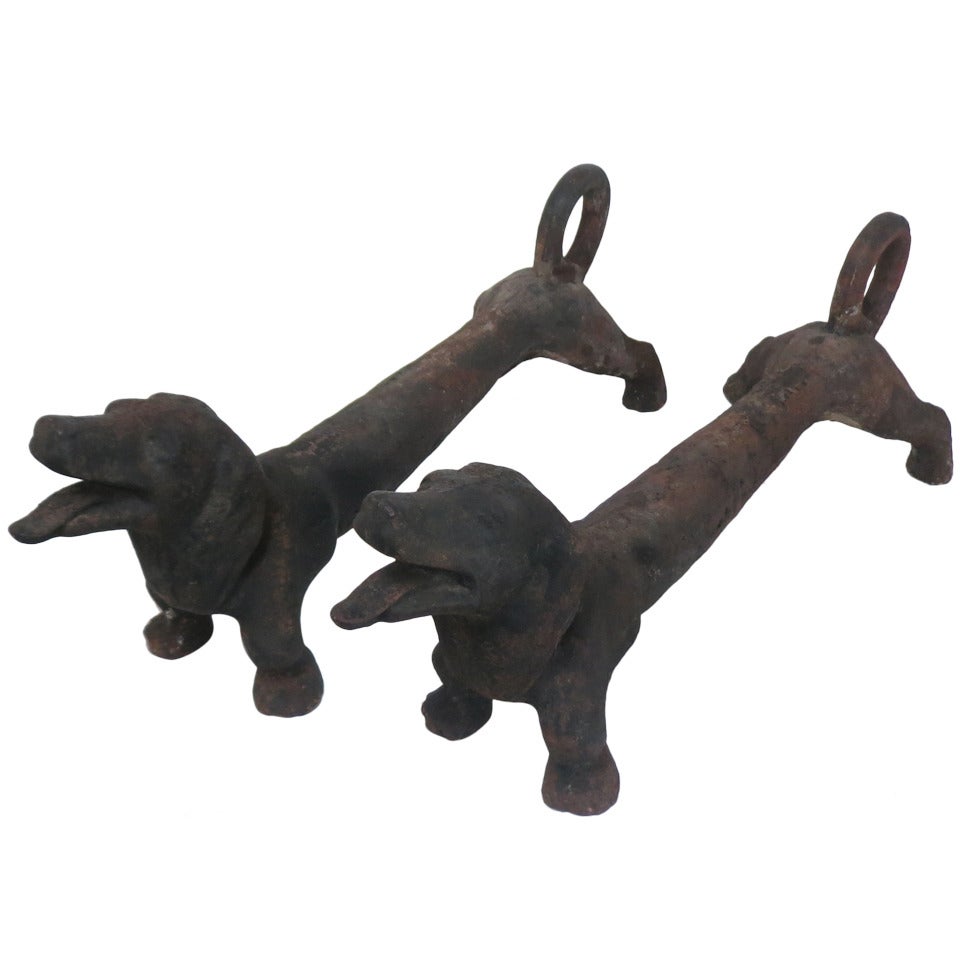 Dachshund Andirons