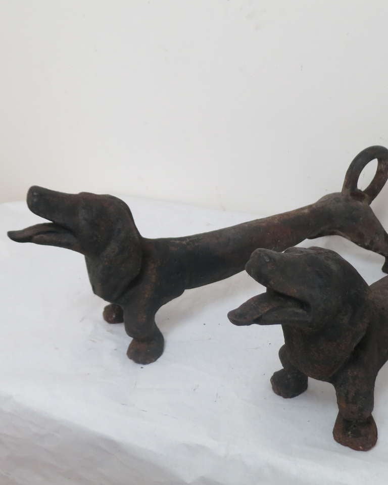 Dachshund Andirons In Good Condition In North Egremont, MA