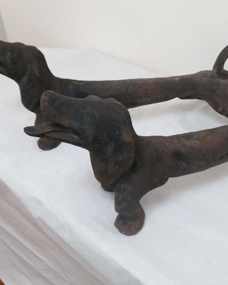 20th Century Dachshund Andirons