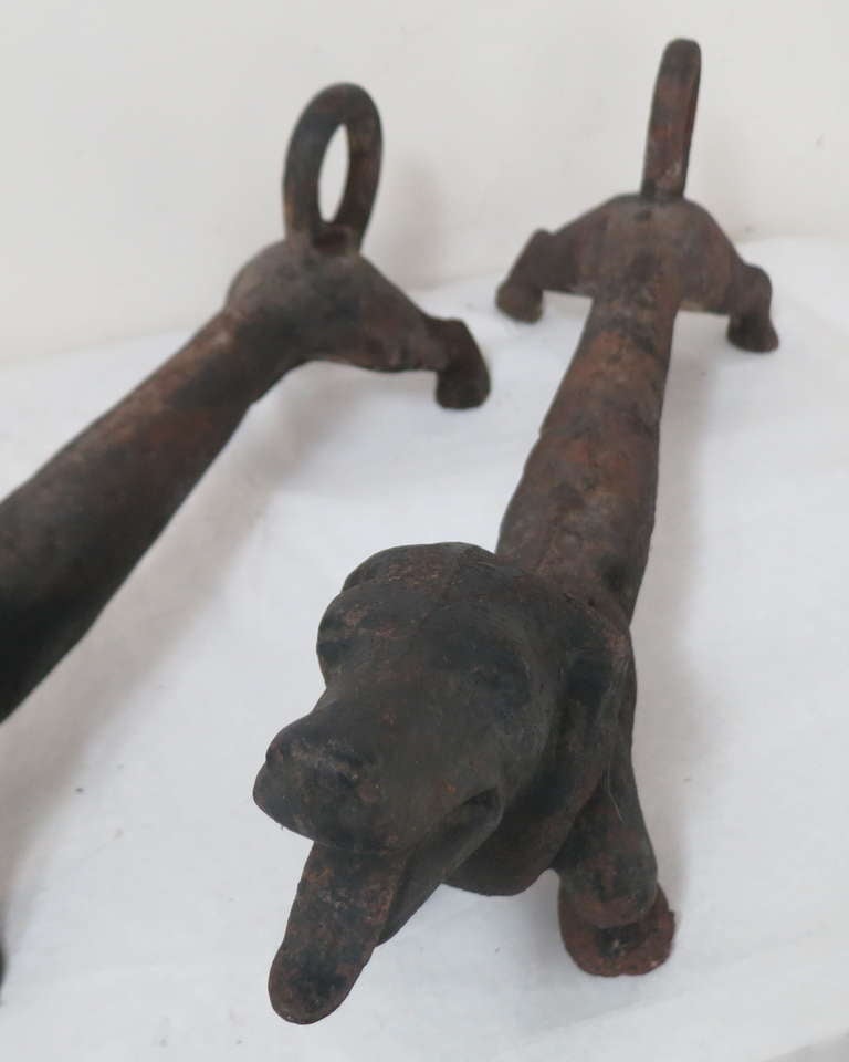 Iron Dachshund Andirons