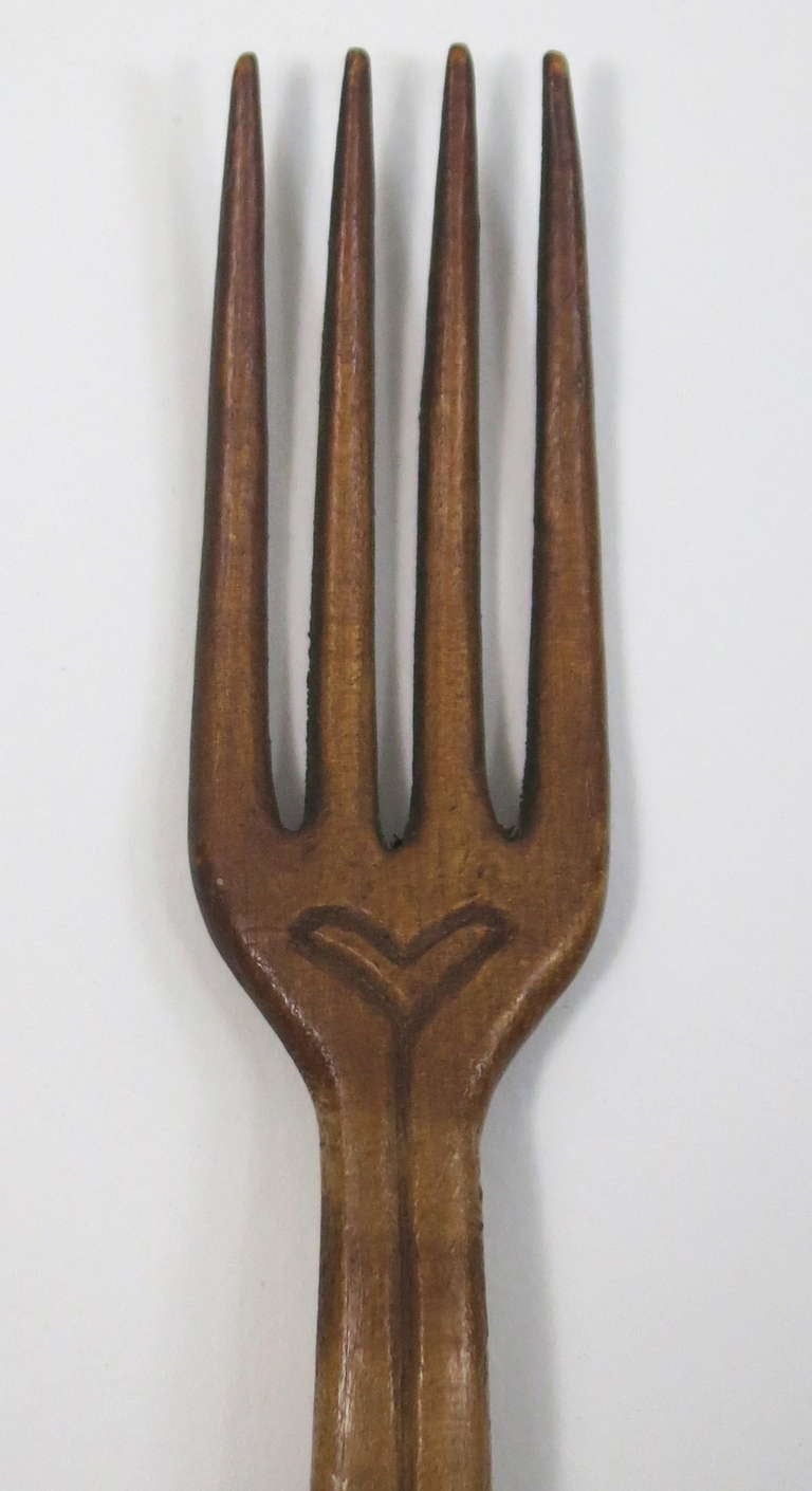 20th Century Wooden Folk Art Silverware For Sale