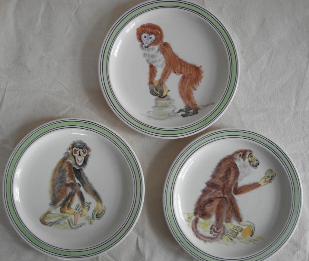 Mid-20th Century 1960's Italian Monkey Plates