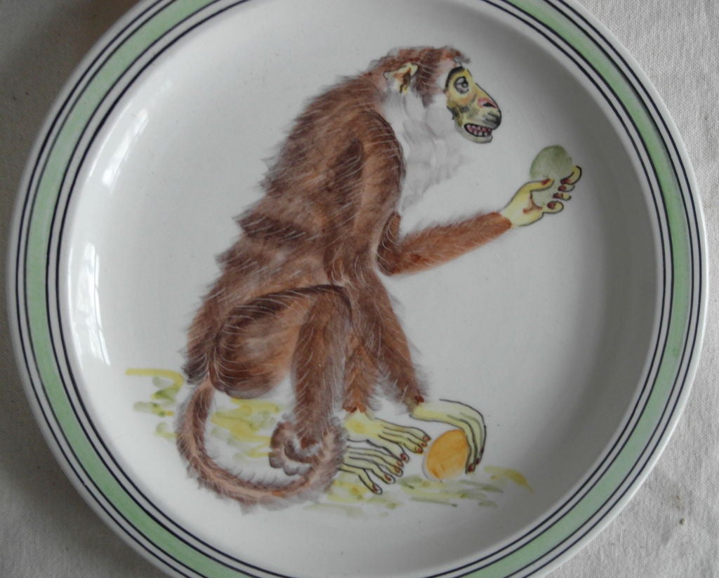 Ceramic 1960's Italian Monkey Plates