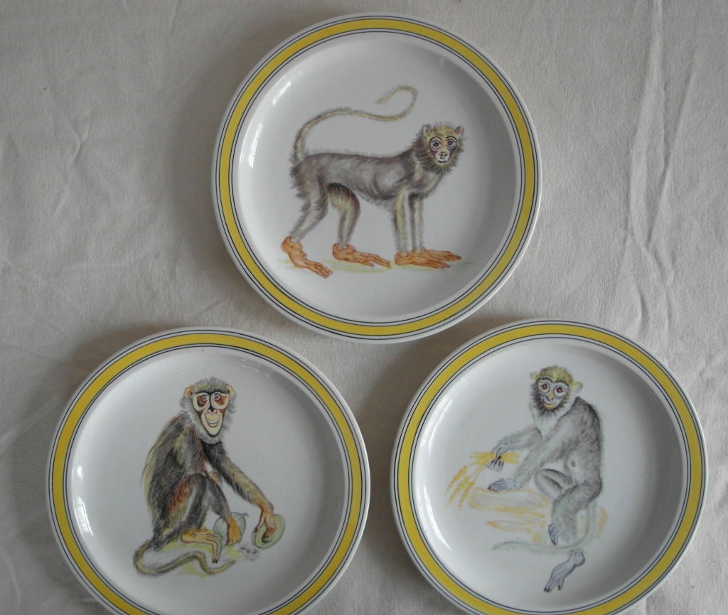 1960's Italian Monkey Plates 3