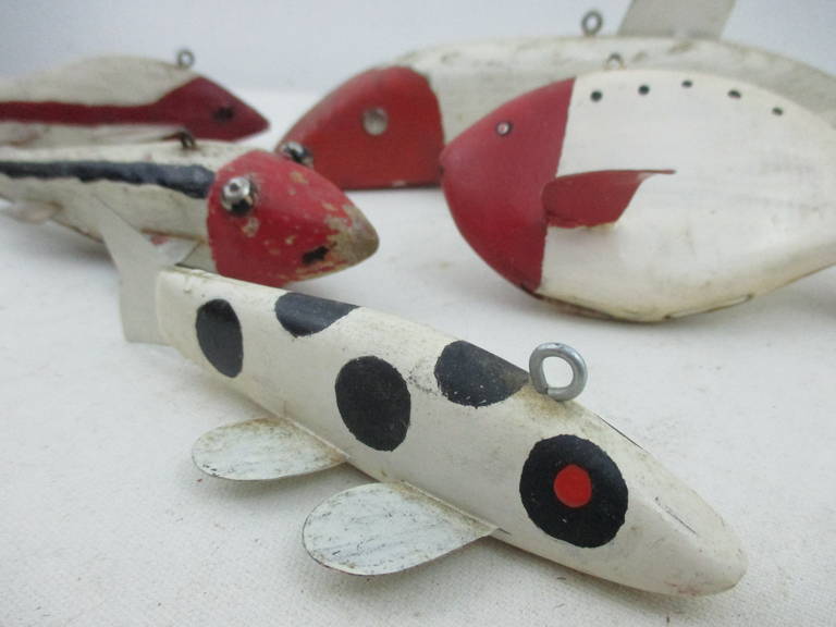 Folk Art Collection of Graphic Fish Decoys