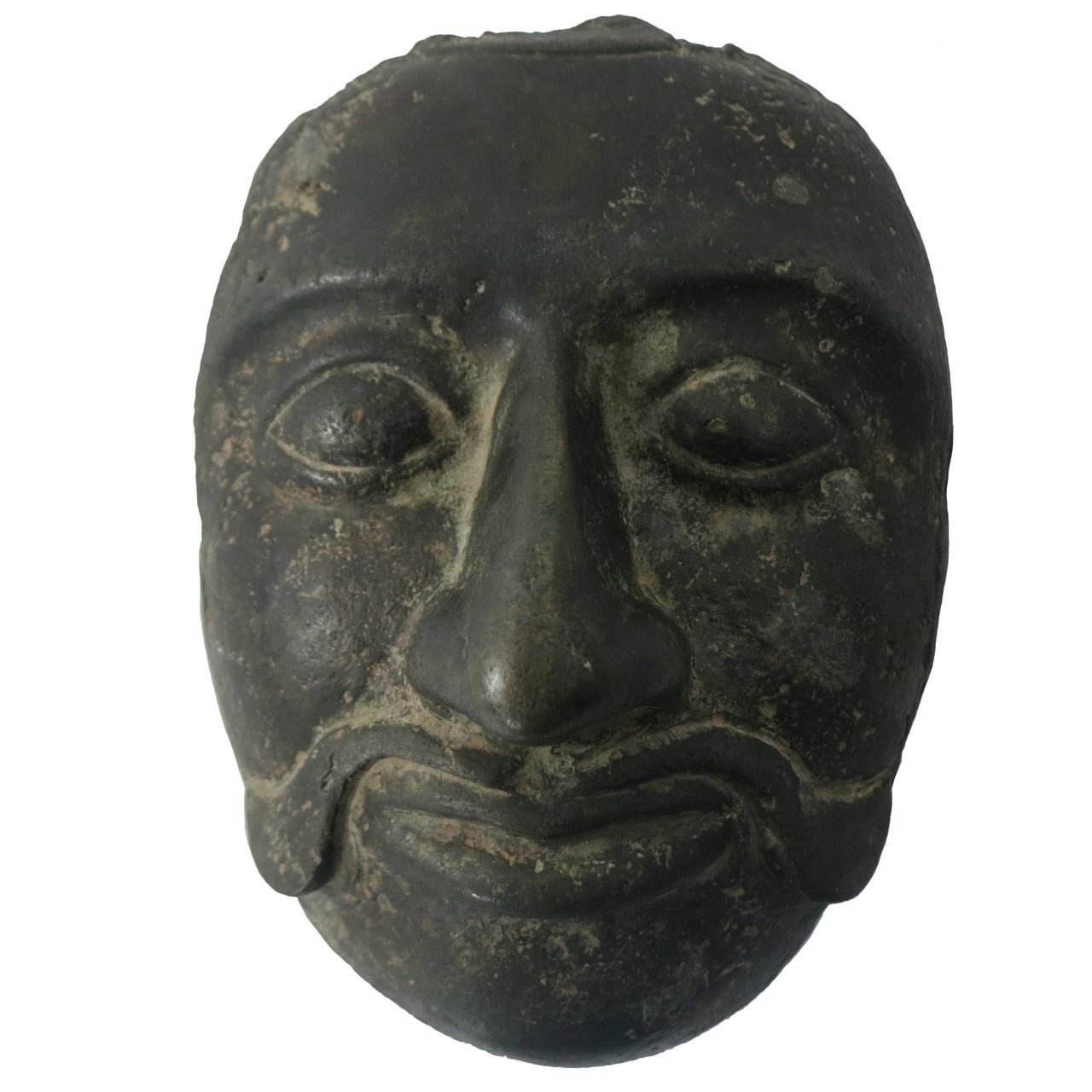 19th Century, Cast Bronze Face For Sale