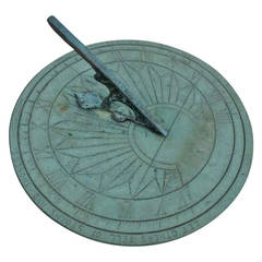 Antique Bronze Arts and Crafts Sundial