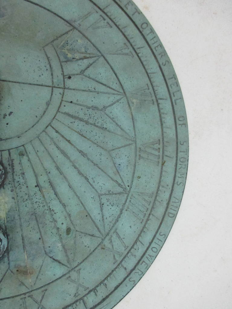 Bronze Arts and Crafts Sundial In Excellent Condition In North Egremont, MA