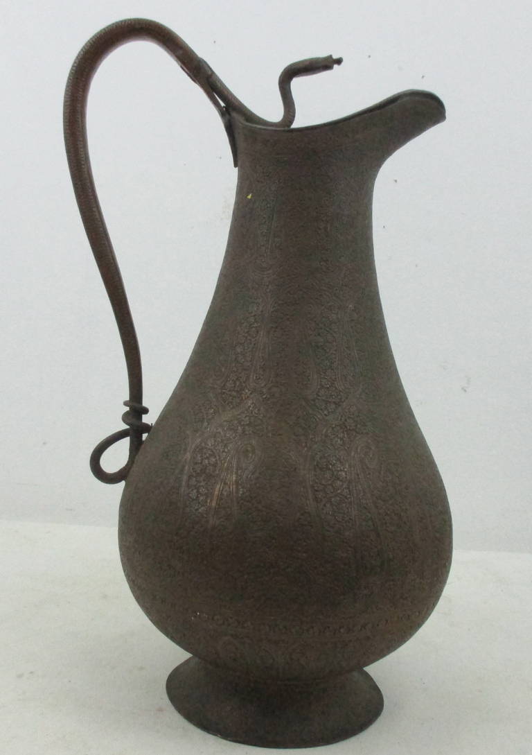 19th C. Indian Snake Ewer For Sale 5